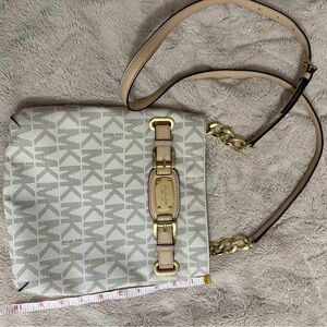 Michael Kors Cream and Gold Crossbody Bag